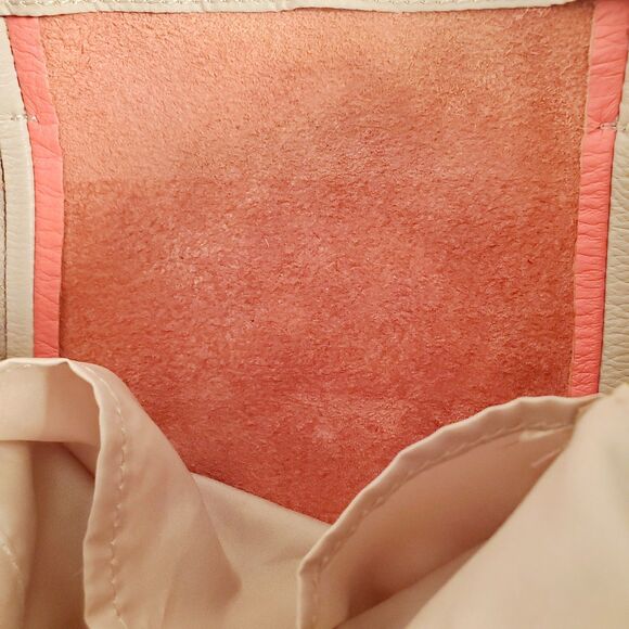 Gap Women's Medium Leather Tote Bag Tan Orange Errands Lightweight Minimalist - Picture 5 of 13